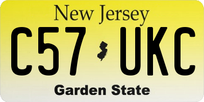 NJ license plate C57UKC
