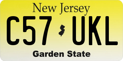 NJ license plate C57UKL