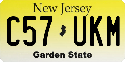 NJ license plate C57UKM
