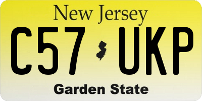 NJ license plate C57UKP