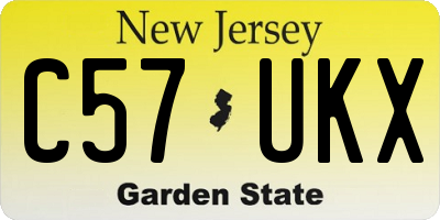 NJ license plate C57UKX