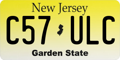 NJ license plate C57ULC