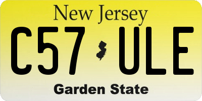 NJ license plate C57ULE