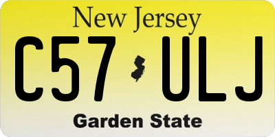 NJ license plate C57ULJ