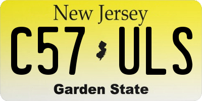 NJ license plate C57ULS