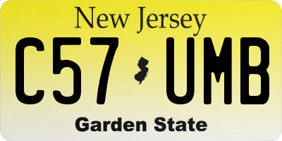 NJ license plate C57UMB