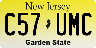 NJ license plate C57UMC