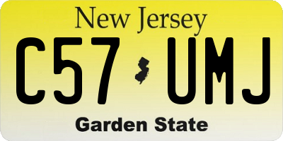 NJ license plate C57UMJ