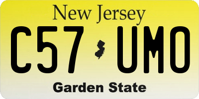 NJ license plate C57UMO