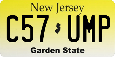 NJ license plate C57UMP