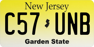 NJ license plate C57UNB
