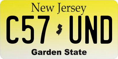 NJ license plate C57UND