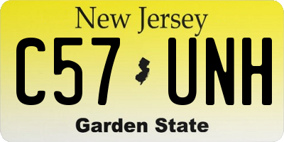 NJ license plate C57UNH