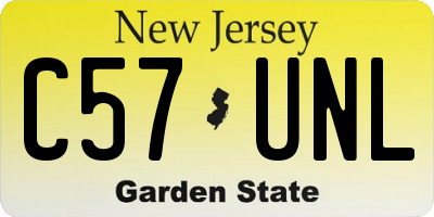 NJ license plate C57UNL