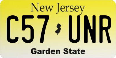 NJ license plate C57UNR