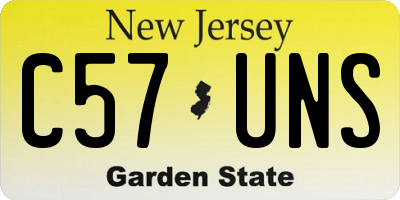 NJ license plate C57UNS