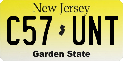 NJ license plate C57UNT