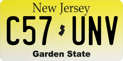 NJ license plate C57UNV