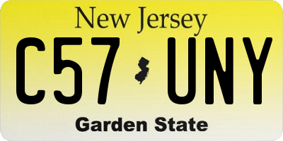 NJ license plate C57UNY