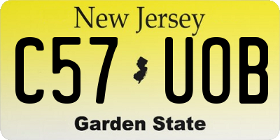 NJ license plate C57UOB