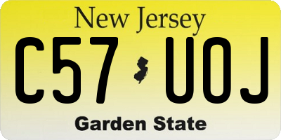 NJ license plate C57UOJ