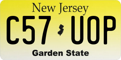 NJ license plate C57UOP