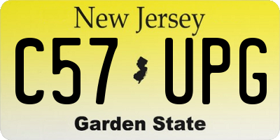 NJ license plate C57UPG
