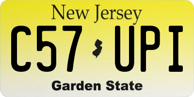 NJ license plate C57UPI