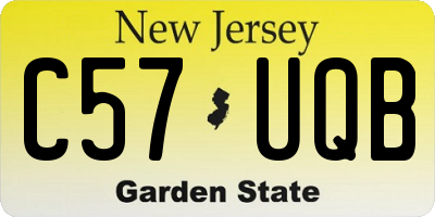 NJ license plate C57UQB