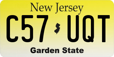 NJ license plate C57UQT