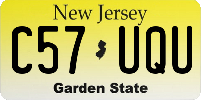 NJ license plate C57UQU