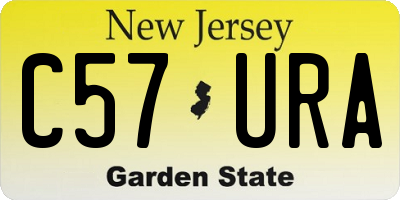 NJ license plate C57URA