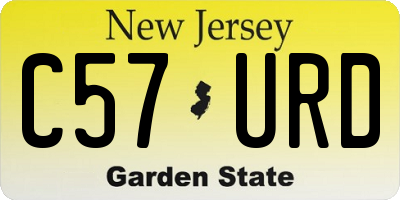NJ license plate C57URD