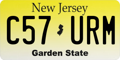NJ license plate C57URM