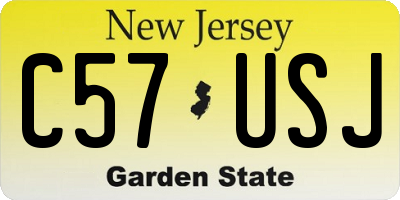 NJ license plate C57USJ