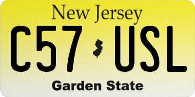 NJ license plate C57USL