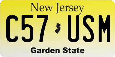 NJ license plate C57USM