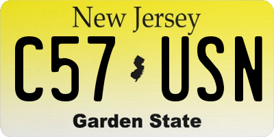 NJ license plate C57USN