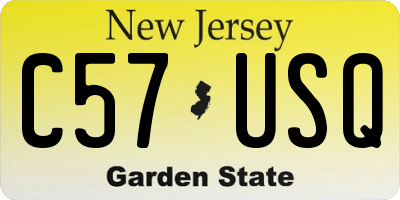 NJ license plate C57USQ