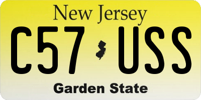 NJ license plate C57USS