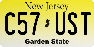 NJ license plate C57UST