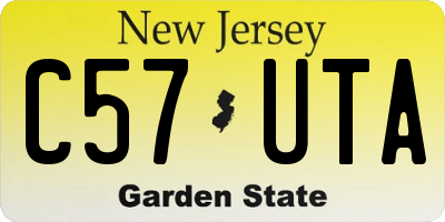 NJ license plate C57UTA