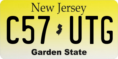 NJ license plate C57UTG
