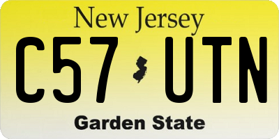 NJ license plate C57UTN