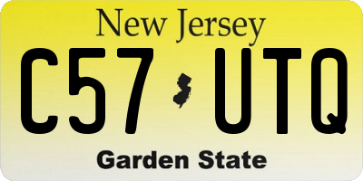 NJ license plate C57UTQ