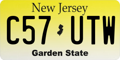 NJ license plate C57UTW