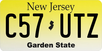NJ license plate C57UTZ