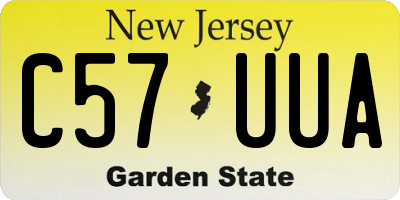 NJ license plate C57UUA