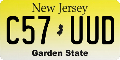 NJ license plate C57UUD
