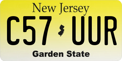 NJ license plate C57UUR